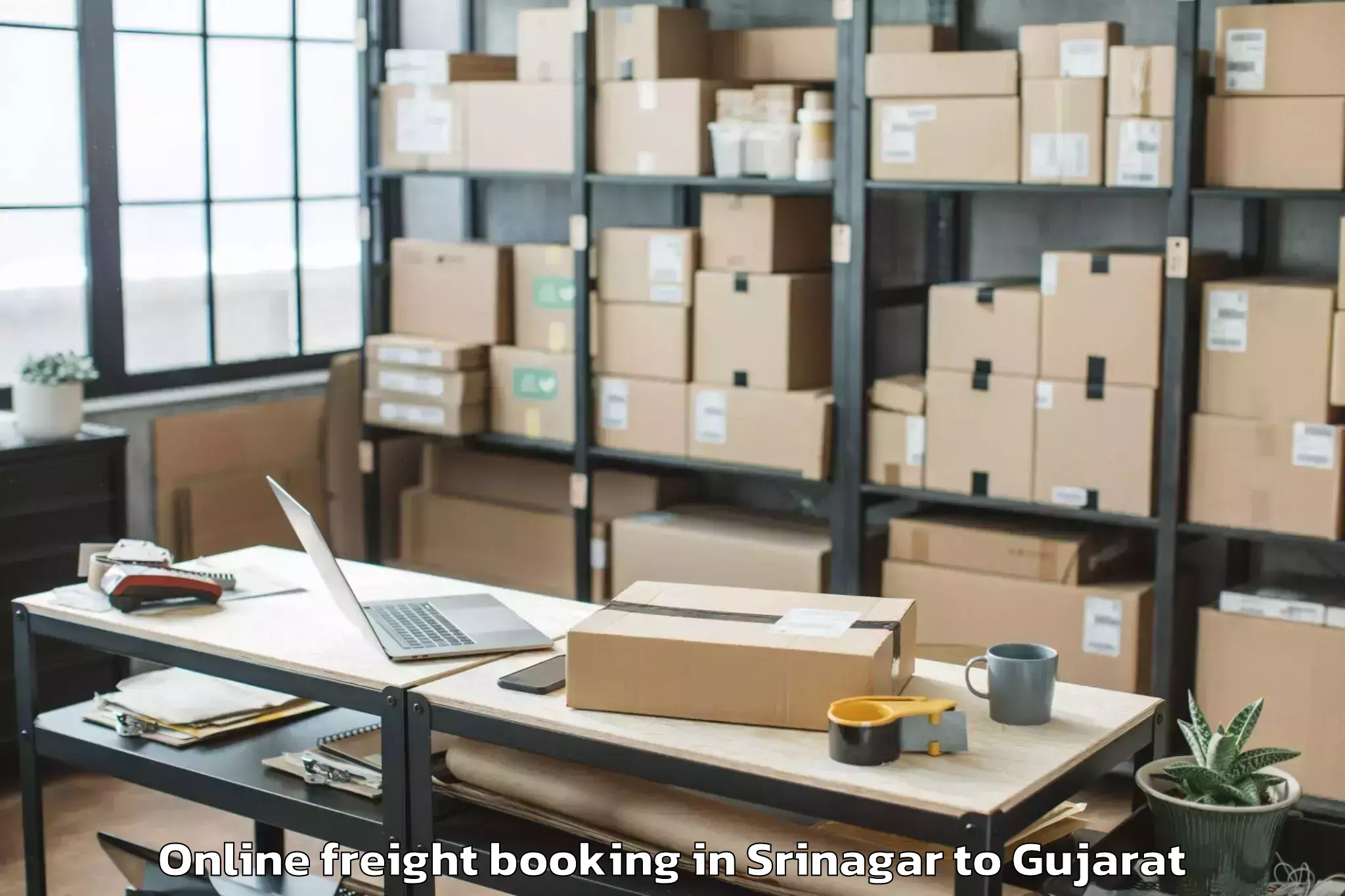 Book Srinagar to Pardi Online Freight Booking